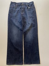 Lucky Brand 34x30 181 Relaxed Straight Dark Distressed Stretch Denim Men... - $36.39