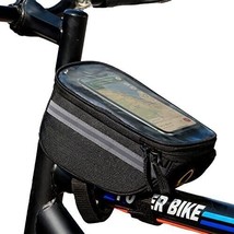 Polyester Bicycle Handlebar Frame Front Pannier Saddle Bag with Mobile Pouch Bla - £18.60 GBP