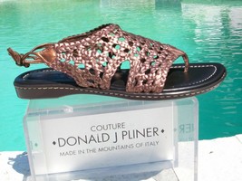 Donald Pliner Metallic Leather Flexible Sole Shoe Sandal New Sz 5.5 6 6.5 7 $245 - £77.43 GBP
