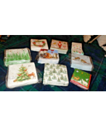 NEW Super Large LOT HOLIDAY CHRISTMAS WINTER PAPER NAPKINS Trees Cats Birds Deer - $29.69