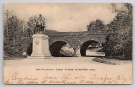 Philadelphia PA Grant Statue Fairmount Park 1905 To Plainfield NJ Postcard R22 - £4.67 GBP