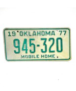 1977 United States Oklahoma Base Mobile Home License Plate 945-329 - $20.31 CAD