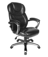 Black Leather Executive office Desk Chair Lumbar supp Comfort Products 6... - $3,223.60 MXN