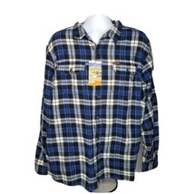 Orvis Shirt Heavyweight Flannel Shirt Mens 2X XXL Blue Plaid Pockets Lum... - $29.69