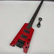 Red 4 Strings Headless Electric Bass Guitar,Mahogany Body SD217 - £215.85 GBP