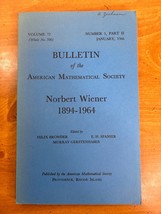 1966 Norbert Wiener Commemorative Bulletin of the American Mathematical Society - £15.62 GBP