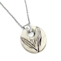 Leaf Choker Pendant Necklace for Women Aesthetic Unique Ceramic Jewelry Handmade - £32.22 GBP