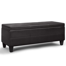 Avalon Collection: Lift Top Rectangular Storage Ottoman Tanners Brown - $287.99