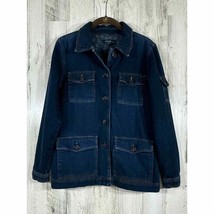 Izod Jeans Womens Denim Jacket Size SPP Extra Small Petite Button Front - $17.29