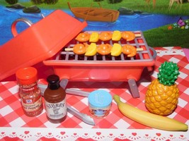 18&quot; Doll Hawaiian BBQ Grill hamburger Cookout fits Our Generation Americ... - $19.79