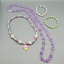 Kids Jewelry Lot Girls Necklace Bracelet Cupcake Pink Purple Green Yello... - $24.99