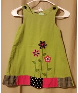 Little Bitty - Dress Green Corduroy  Floral Trim Size 5                 ... - £10.05 GBP
