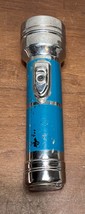 Vintage Burgess Satellite Metal Body Blue Flashlight TESTED Made In USA - $20.00