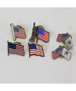 USA American Flag Hat Lapel Pins Statue of Liberty and Illinois Lot of 6 - €10,08 EUR