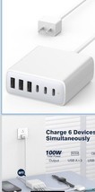 USB C Fast Charger Block, 100W 6 Ports Charging Station Hub for iPhone 1... - $25.62