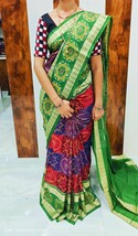 Ikat Saree Party wear Handloom Sari - $2,024.14 MXN