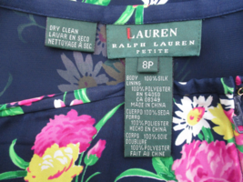 Lauren Ralph Lauren Silk Chiffon Midi Lined Skirt 8 Petite 8P Daisy Dahlia Print - £22.53 GBP
