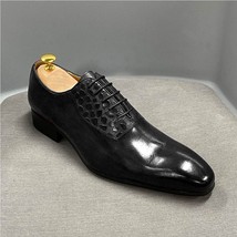 Mens Formal Shoes Genuine Cow Leather OxShoes for Men Business Dress Wedding Sho - £113.06 GBP