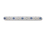 14k White Gold Filigree Pin with GIA Montana Sapphires and Seed Pearls (... - £1,120.25 GBP