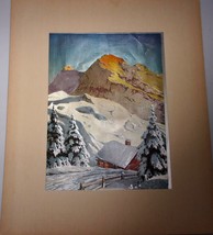 Vintage Cottage In the Woods &amp; Mountains Foil Print - $9.56 CAD