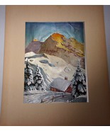 Vintage Cottage In the Woods &amp; Mountains Foil Print - €6,07 EUR