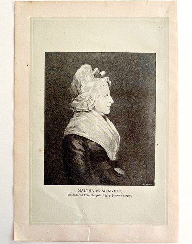 Martha Washington Victorian Print 1901 Woman History Ephemera DWP4C Item image 2