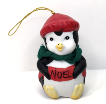 Vintage Giftco Ceramic Penguin Bell Christmas Tree Ornament Decoration 1986 - $13.00