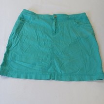 Christopher & Banks RN#63823 Women's Green Cotton Blend Denim Skort Size 14 image 15