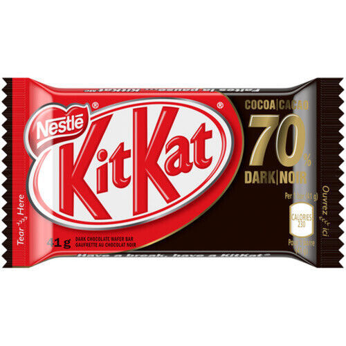 Primary image for 12 X Kit Kat Nestle Wafer Bar Dark Cocoa Chocolate Candy Bar 41g Each 