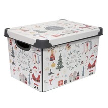 Happy Christmas Design Storage Bin | Christmas Tote | Holiday Dcor Decor... - £22.79 GBP