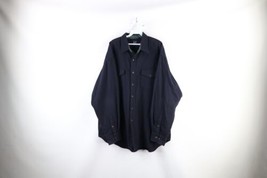 Vintage 90s Gap Mens 2XL XXL Heavyweight Wool Button Shirt Jacket Navy Blue - $79.15