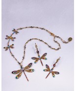 Smithsonian Dainty Dragonfly Jewelry Set - Necklace and Earrings - £101.63 GBP