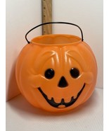 VTG Halloween Blow Mold Pumpkin Pail Treat Bucket - GENERAL FOAM PLASTIC... - £8.87 GBP