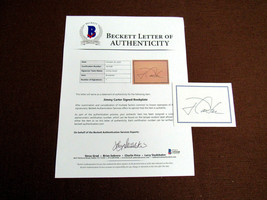 JIMMY CARTER 39TH US PRESIDENT SIGNED AUTO VINTAGE BOOKPLATE BECKETT LOA... - $247.49