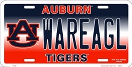 NCAA University of Auburn WAREAGL Tigers Metal Car License Plate Sign - £5.50 GBP