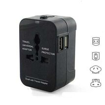 Color: Black - Worldwide Power Adapter and Travel Charger with Dual USB ... - $48.15