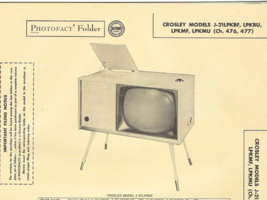 1956 CROSLEY J-21LPKBF TELEVISION Tv Photofact MANUAL 21LPKBU 21LPKMF 21... - $9.89