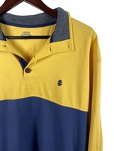 Izod Saltwater 1/4 Zip Pullover Rugby Shirt Mens Large Colorblock Preppy... - $39.29