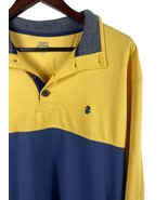 Izod Saltwater 1/4 Zip Pullover Rugby Shirt Mens Large Colorblock Preppy... - $39.29