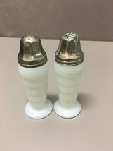 Vintage Milk Glass Hazel Atlas Moderntone Salt Pepper Shaker Set, 1930s White - £15.02 GBP