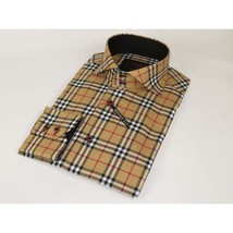 Men's AXXESS Turkey Sports Dress Shirt 100% Soft Cotton High Collar 724-21 Tan image 7