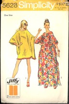 70s One Size Jiffy Caftan Simplicity 5628 Vintage Sewing Pattern Original Issues - £5.49 GBP