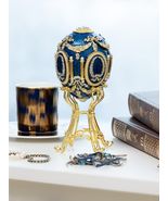 Grand œuf bleu Keren Kopal avec bibelot de cygne décoré de cristaux... - €135,47 EUR