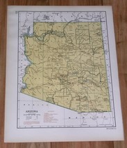 1943 Original Vintage Wwii Map Of Arizona / Verso Alabama - £21.09 GBP