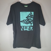 LRG Tales Of The Tree Men&#39;s Large Black T-Shirt With Teal Graphic - £11.12 GBP