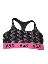 Victoria&#39;s Secret VSX Sports Bra Women’s Size Large Racerback Black Pink - £12.49 GBP