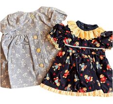 Clothes Handmade Outfit 2 Dresses 18" American Girl Dolls School Teddy B... - $18.04