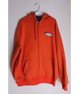 NFL Denver Broncos Full Zip Orange Sherpa Fleece Lined Jacket Hoodie Men... - $737.21 MXN