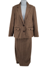 Orvis River Road 2 Piece Blazer Sz 8 Skirt Sz 10 Set Wool Cashmere Houndstooth - £35.56 GBP