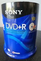 Sony DVD+R 4.7GB 120min 1-16X Recordable Blank Video Discs 100 Pack Printable - £39.86 GBP